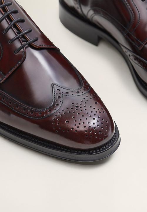 MANGO - Jake leather brogue - burgundy