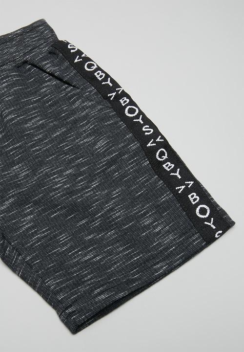 Quimby - Set - single jersey T-shirt and sweat bermuda - white & charcoal 