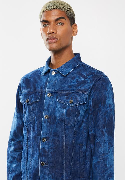 Superbalist - Tie dye denim trucker jacket - blue