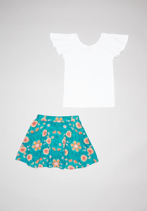 UP Baby - Set - single jersey blouse and skirt-shorts - multi