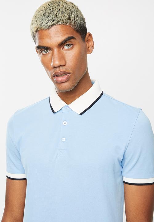 New Look - Phil tipped polo - blue