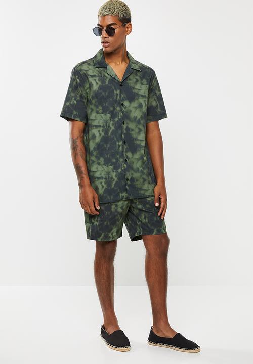 Superbalist - Tie-dye printed revere collar shirt - green