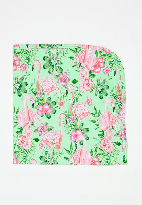 UP Baby - Soft jersey blanket - green & pink