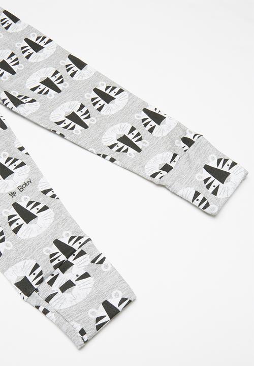 UP Baby - Soft jersey short sleeve bodysuit, pants and bib - grey