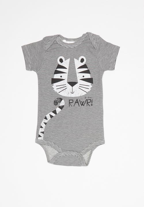 UP Baby - Soft jersey short sleeve bodysuit, pants and bib - grey