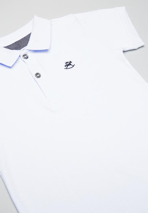 UP Baby - Soft jersey cotton polo - white
