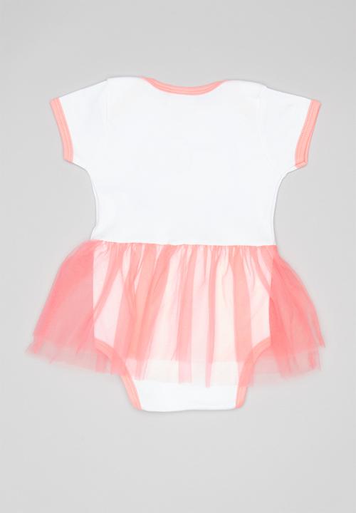 Hello Kitty - Soft jersey cotton bodysuit w/tulle - white & pink 