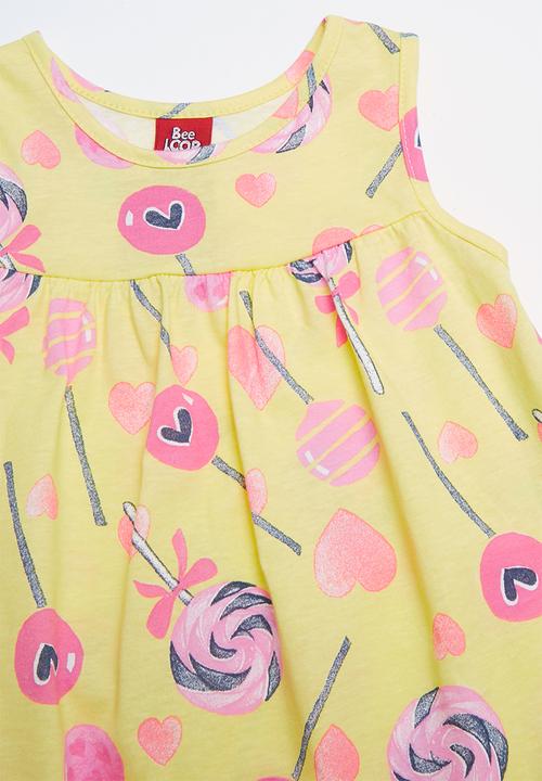 Bee Loop - Single jersey dress - yellow