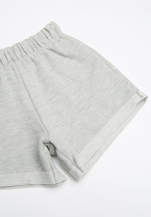 Bee Loop - Single jersey tank top and skirt-shorts set - navy & grey