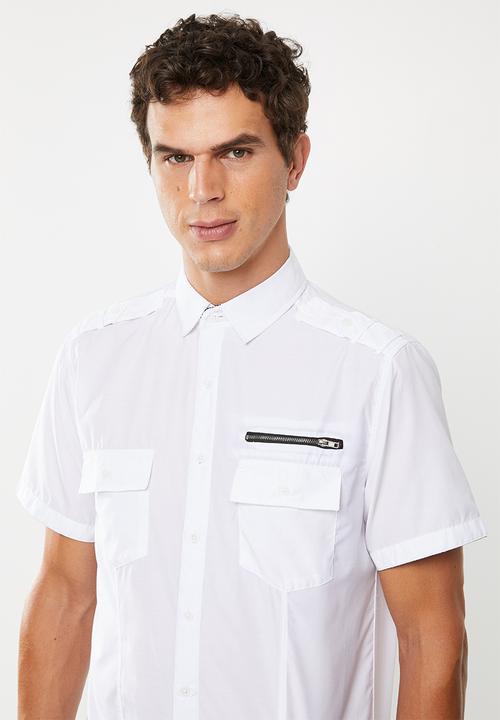 STYLE REPUBLIC - Frantz zip detail shirt - white