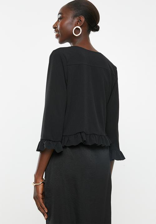 New Look - Frill sleeve jacket - black