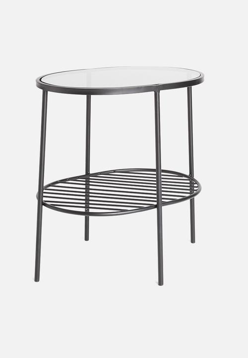 Sixth Floor - Valor oval side table - black