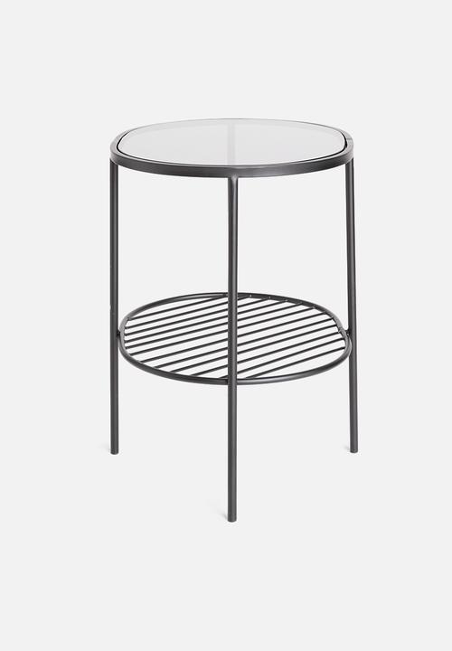 Sixth Floor - Valor oval side table - black