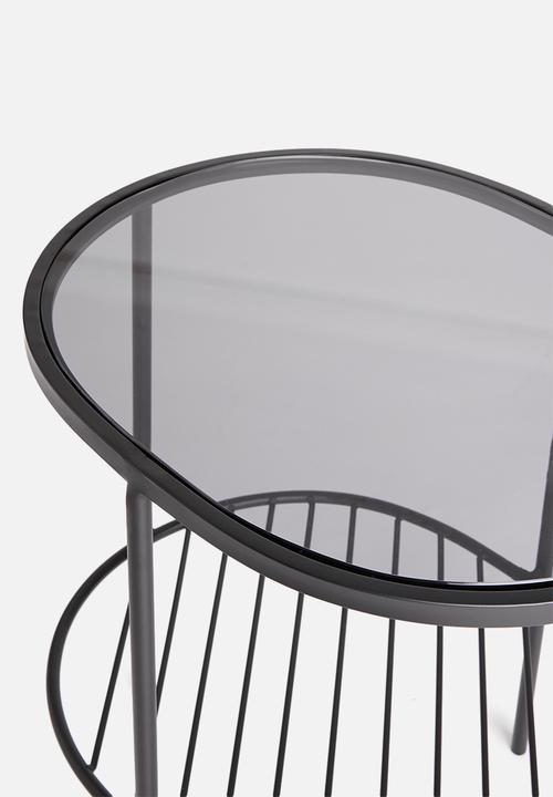 Sixth Floor - Valor oval side table - black