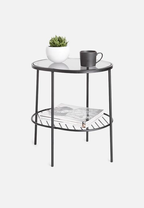 Sixth Floor - Valor oval side table - black
