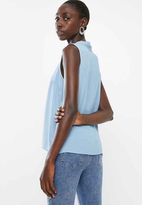 New Look - Eliza pussybow blouse - blue