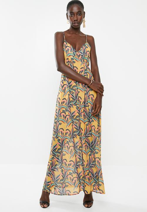 dailyfriday - Strappy deep v-neck maxi dress - multi