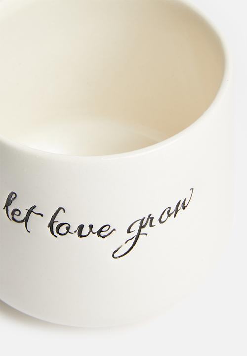 Urchin Art - Grow succulent planter - white & black