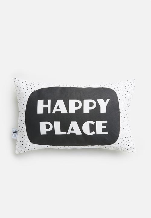 Sixth Floor - Happy cushion cover - black & white