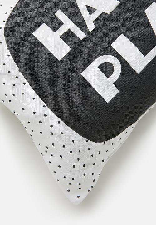 Sixth Floor - Happy cushion cover - black & white