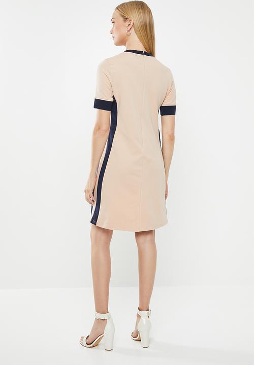 POLO - Hazel colour blocked dress - neutral