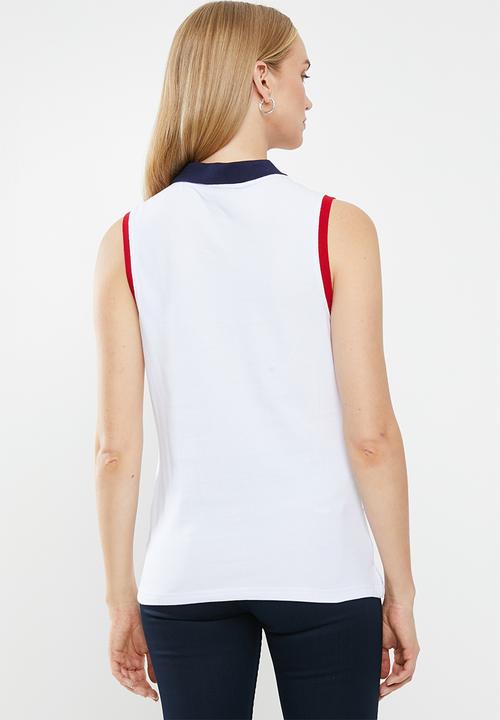 POLO - Tara sleeveless colour blocked golfer - navy & white