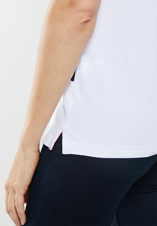 POLO - Tara sleeveless colour blocked golfer - navy & white