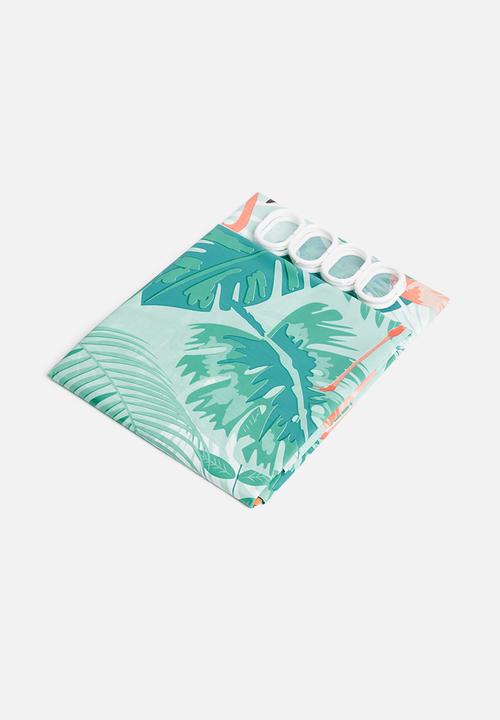 Bathroom Solutions - Flamingo shower curtain - pink & blue