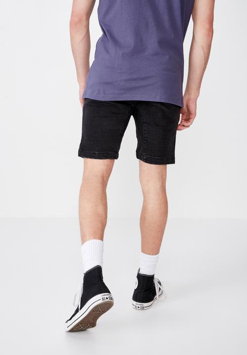 Factorie - Moto denim short - black