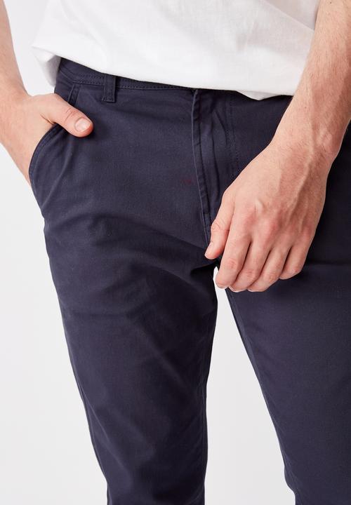 Factorie - Washed slim leg pant - navy
