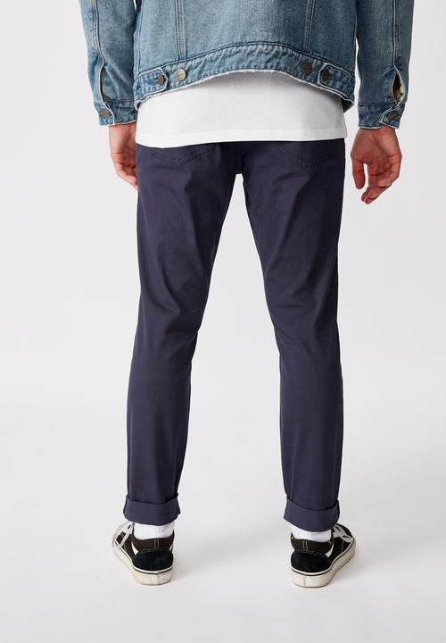 Factorie - Washed slim leg pant - navy