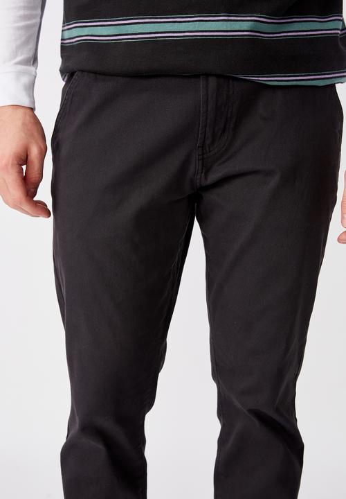 Factorie - Washed slim leg pant - black