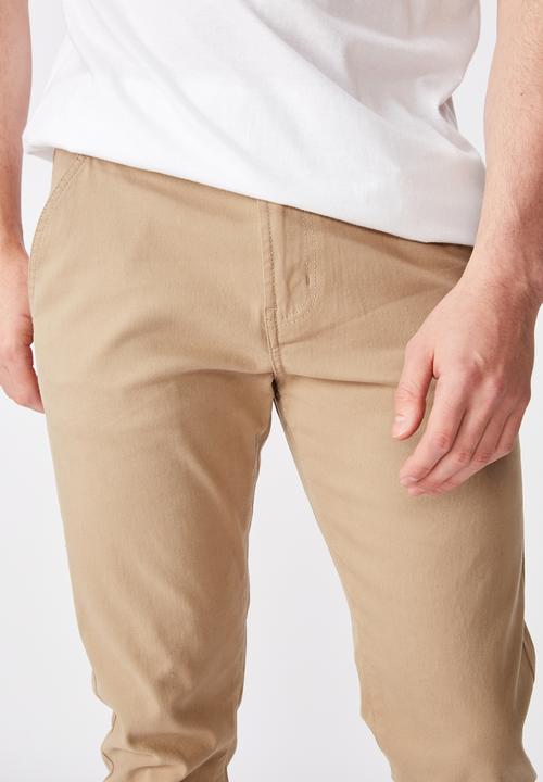 Factorie - Washed slim leg pant - beige 