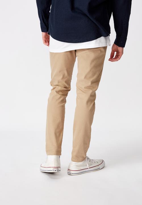 Factorie - Washed slim leg pant - beige 