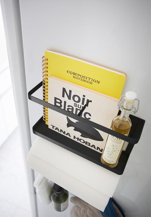 Yamazaki - Tower magnetic refrigerator side rack - black