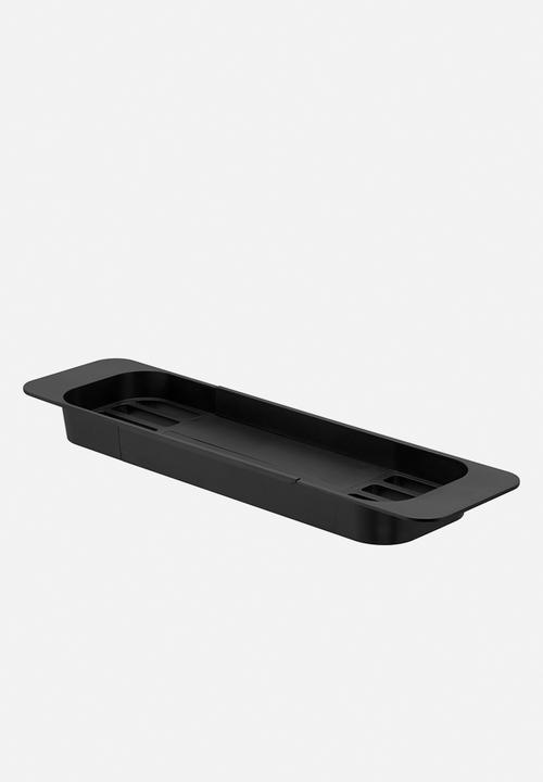 Yamazaki - Tower extendable bathrub tray - black