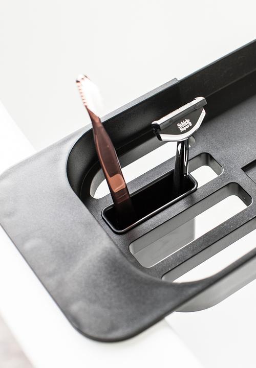 Yamazaki - Tower extendable bathrub tray - black