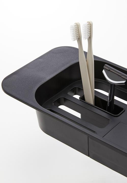 Yamazaki - Tower extendable bathrub tray - black