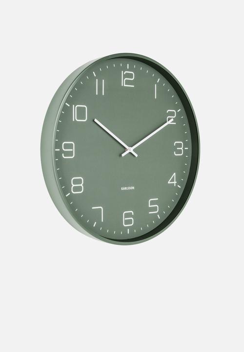 Present Time - Lofty wall clock - green