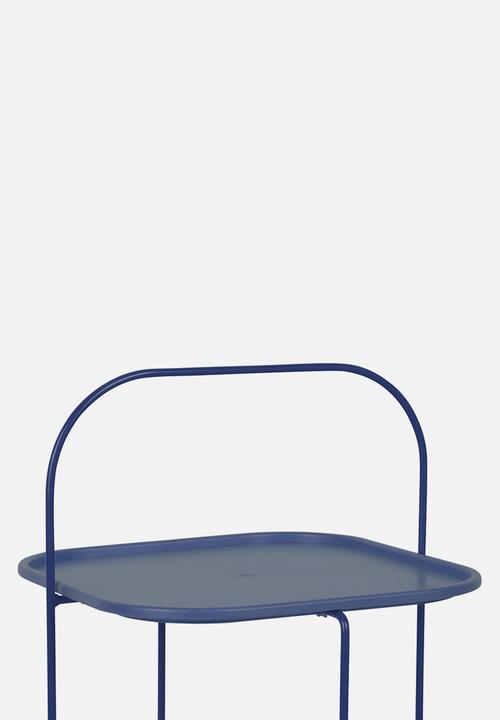 Present Time - Trays side table - steel blue