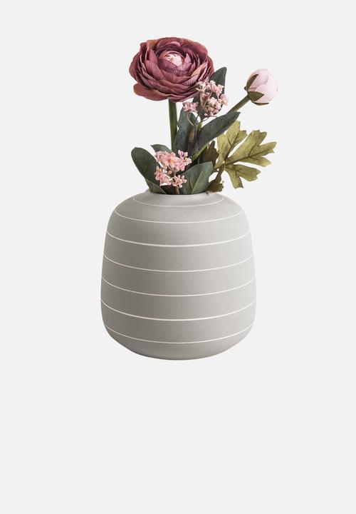 Present Time - Terra wide ceramic vase - light grey