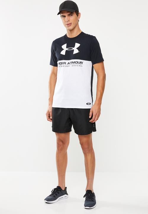 Under Armour - Performance apparel color blocked short sleeve tee - black & white