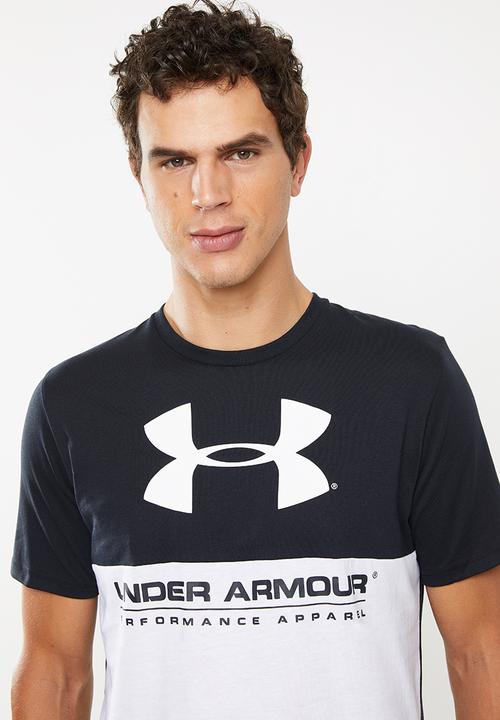 Under Armour - Performance apparel color blocked short sleeve tee - black & white