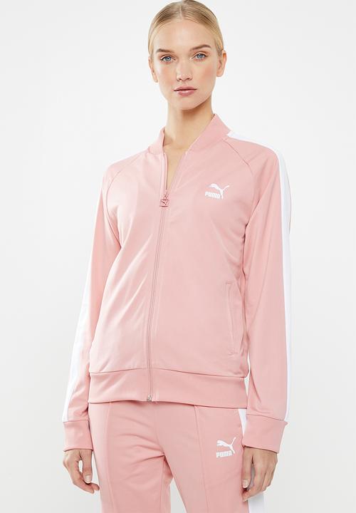 Classic t7 track jacket - pink \u0026 white 
