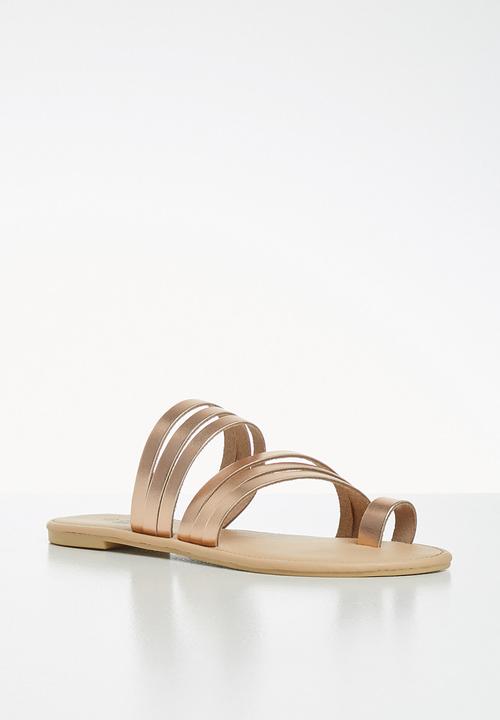 edit - Fiona leather sandal - rose gold
