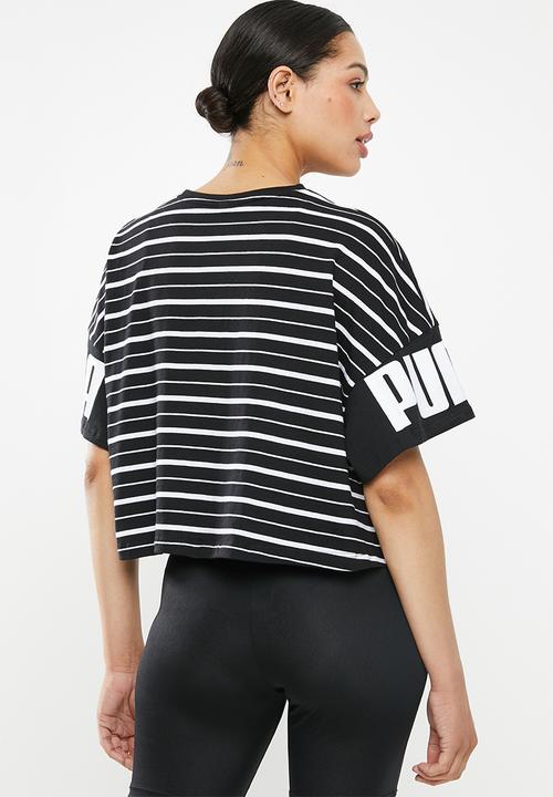 PUMA - Rebel striped tee - black & white