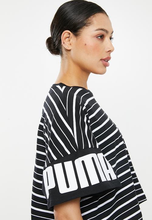 PUMA - Rebel striped tee - black & white