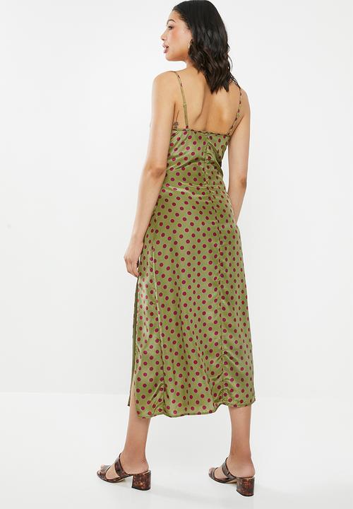 Glamorous - Strappy slit front - green & purple