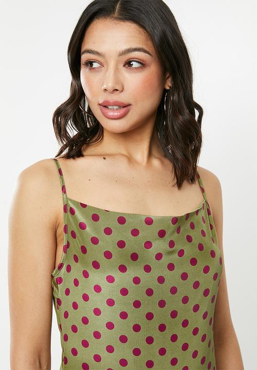 Glamorous - Strappy slit front - green & purple