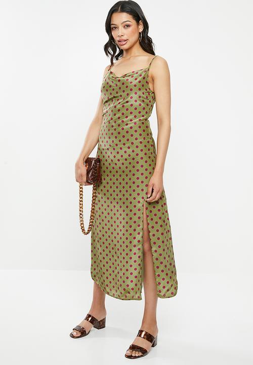 Glamorous - Strappy slit front - green & purple